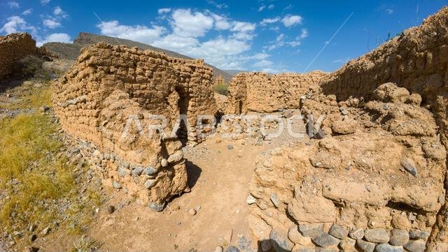 Photography of old abandoned and decayed in Oman mountainous desert ...