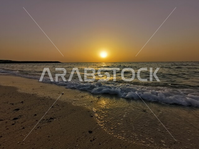 seashore, nature wallpaper, sunset, sun rays