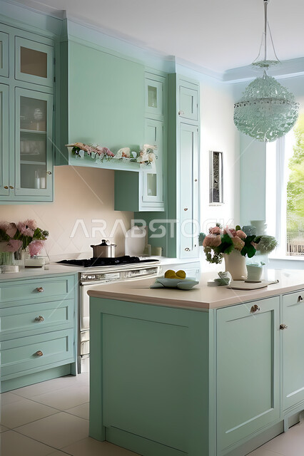 Modern interior design for a kitchen inside a residential apartment, interior designs and decorations, modern engineering architectural design, residential apartments with modern designs, modern modern design kitchen