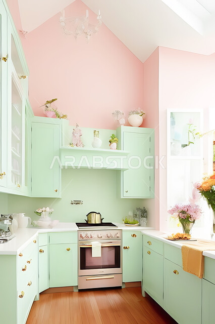 تصميم داخلي حديث لمطبخ داخل شقة سكنية ، تصاميم وديكورات داخلية ، تصميم معماري هندسي حديث ، شقق سكنية بتصاميم عصرية ، مطبخ بتصميم عصري حديث