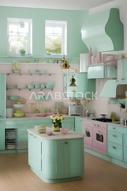 تصميم داخلي حديث لمطبخ داخل شقة سكنية ، تصاميم وديكورات داخلية ، تصميم معماري هندسي حديث ، شقق سكنية بتصاميم عصرية ، مطبخ بتصميم عصري حديث