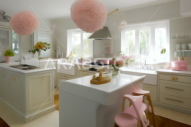 تصميم داخلي حديث لمطبخ داخل شقة سكنية ، تصاميم وديكورات داخلية ، تصميم معماري هندسي حديث ، شقق سكنية بتصاميم عصرية ، مطبخ بتصميم عصري حديث