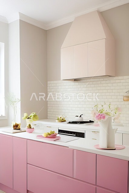 تصميم داخلي حديث لمطبخ داخل شقة سكنية ، تصاميم وديكورات داخلية ، تصميم معماري هندسي حديث ، شقق سكنية بتصاميم عصرية ، مطبخ بتصميم عصري حديث