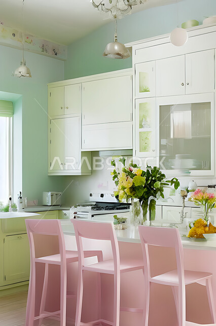 تصميم داخلي حديث لمطبخ داخل شقة سكنية ، تصاميم وديكورات داخلية ، تصميم معماري هندسي حديث ، شقق سكنية بتصاميم عصرية ، مطبخ بتصميم عصري حديث