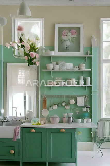 تصميم داخلي حديث لمطبخ داخل شقة سكنية ، تصاميم وديكورات داخلية ، تصميم معماري هندسي حديث ، شقق سكنية بتصاميم عصرية ، مطبخ بتصميم عصري حديث