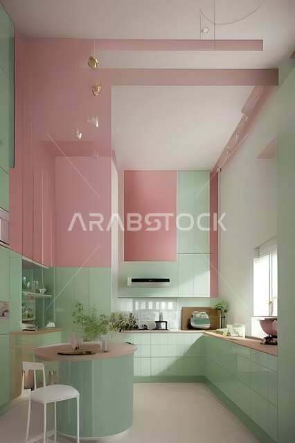 تصميم داخلي حديث لمطبخ داخل شقة سكنية ، تصاميم وديكورات داخلية ، تصميم معماري هندسي حديث ، شقق سكنية بتصاميم عصرية ، مطبخ بتصميم عصري حديث