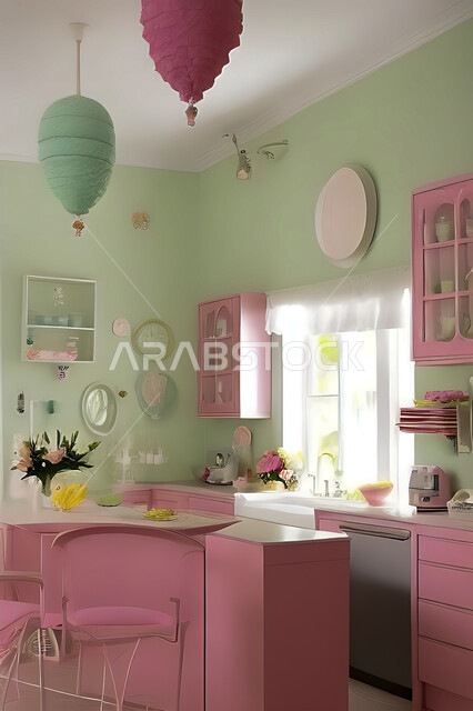 تصميم داخلي حديث لمطبخ داخل شقة سكنية ، تصاميم وديكورات داخلية ، تصميم معماري هندسي حديث ، شقق سكنية بتصاميم عصرية ، مطبخ بتصميم عصري حديث