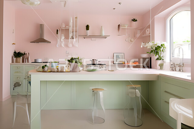 تصميم داخلي حديث لمطبخ داخل شقة سكنية ، تصاميم وديكورات داخلية ، تصميم معماري هندسي حديث ، شقق سكنية بتصاميم عصرية ، مطبخ بتصميم عصري حديث