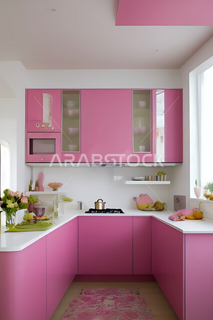 تصميم داخلي حديث لمطبخ داخل شقة سكنية ، تصاميم وديكورات داخلية ، تصميم معماري هندسي حديث ، شقق سكنية بتصاميم عصرية ، مطبخ بتصميم عصري حديث