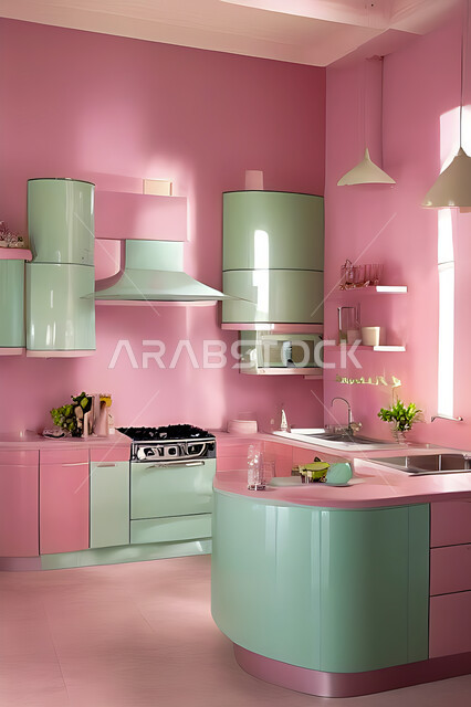 تصميم داخلي حديث لمطبخ داخل شقة سكنية ، تصاميم وديكورات داخلية ، تصميم معماري هندسي حديث ، شقق سكنية بتصاميم عصرية ، مطبخ بتصميم عصري حديث