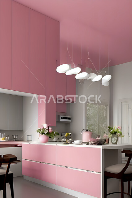 تصميم داخلي حديث لمطبخ داخل شقة سكنية ، تصاميم وديكورات داخلية ، تصميم معماري هندسي حديث ، شقق سكنية بتصاميم عصرية ، مطبخ بتصميم عصري حديث