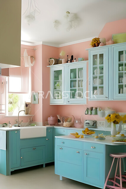 تصميم داخلي حديث لمطبخ داخل شقة سكنية ، تصاميم وديكورات داخلية ، تصميم معماري هندسي حديث ، شقق سكنية بتصاميم عصرية ، مطبخ بتصميم عصري حديث