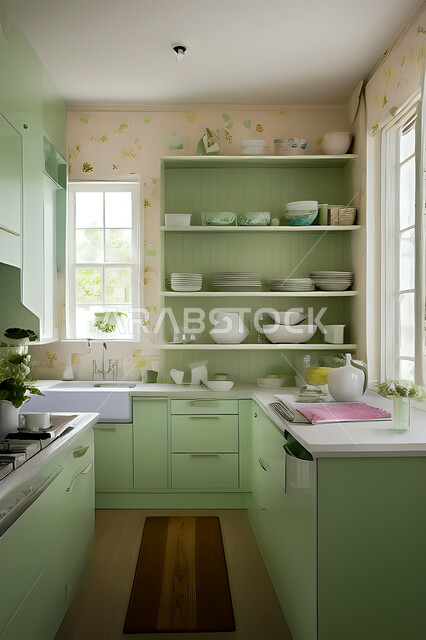 تصميم داخلي حديث لمطبخ داخل شقة سكنية ، تصاميم وديكورات داخلية ، تصميم معماري هندسي حديث ، شقق سكنية بتصاميم عصرية ، مطبخ بتصميم عصري حديث