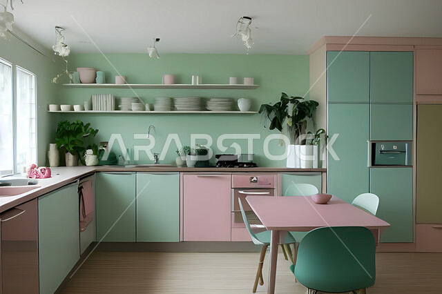 تصميم داخلي حديث لمطبخ داخل شقة سكنية ، تصاميم وديكورات داخلية ، تصميم معماري هندسي حديث ، شقق سكنية بتصاميم عصرية ، مطبخ بتصميم عصري حديث