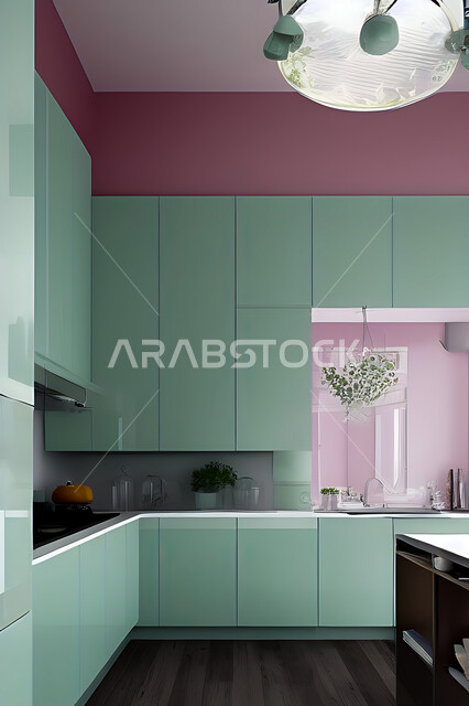 تصميم داخلي حديث لمطبخ داخل شقة سكنية ، تصاميم وديكورات داخلية ، تصميم معماري هندسي حديث ، شقق سكنية بتصاميم عصرية ، مطبخ بتصميم عصري حديث