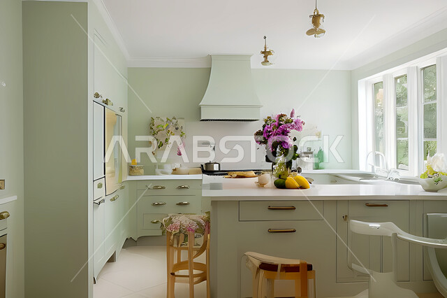 تصميم داخلي حديث لمطبخ داخل شقة سكنية ، تصاميم وديكورات داخلية ، تصميم معماري هندسي حديث ، شقق سكنية بتصاميم عصرية ، مطبخ بتصميم عصري حديث