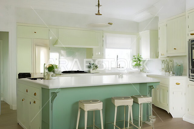 تصميم داخلي حديث لمطبخ داخل شقة سكنية ، تصاميم وديكورات داخلية ، تصميم معماري هندسي حديث ، شقق سكنية بتصاميم عصرية ، مطبخ بتصميم عصري حديث