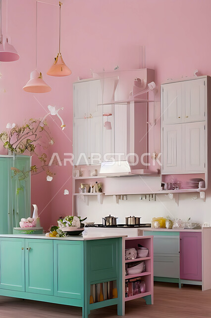 تصميم داخلي حديث لمطبخ داخل شقة سكنية ، تصاميم وديكورات داخلية ، تصميم معماري هندسي حديث ، شقق سكنية بتصاميم عصرية ، مطبخ بتصميم عصري حديث