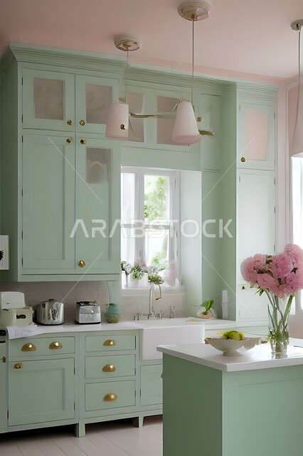 Modern interior design for a kitchen inside a residential apartment, interior designs and decorations, modern engineering architectural design, residential apartments with modern designs, modern modern design kitchen