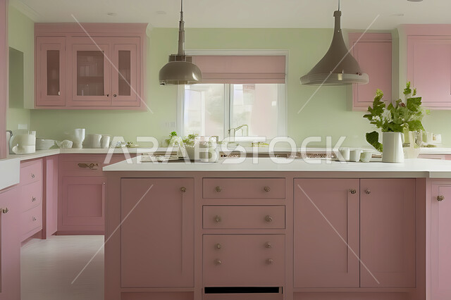 تصميم داخلي حديث لمطبخ داخل شقة سكنية ، تصاميم وديكورات داخلية ، تصميم معماري هندسي حديث ، شقق سكنية بتصاميم عصرية ، مطبخ بتصميم عصري حديث