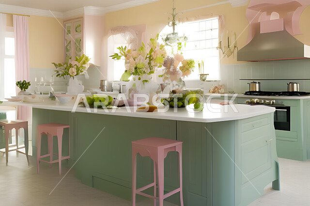 تصميم داخلي حديث لمطبخ داخل شقة سكنية ، تصاميم وديكورات داخلية ، تصميم معماري هندسي حديث ، شقق سكنية بتصاميم عصرية ، مطبخ بتصميم عصري حديث