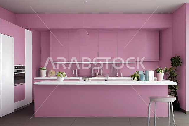 تصميم داخلي حديث لمطبخ داخل شقة سكنية ، تصاميم وديكورات داخلية ، تصميم معماري هندسي حديث ، شقق سكنية بتصاميم عصرية ، مطبخ بتصميم عصري حديث