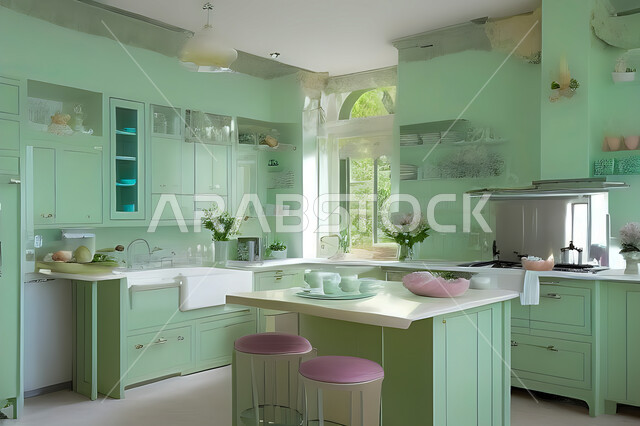 تصميم داخلي حديث لمطبخ داخل شقة سكنية ، تصاميم وديكورات داخلية ، تصميم معماري هندسي حديث ، شقق سكنية بتصاميم عصرية ، مطبخ بتصميم عصري حديث