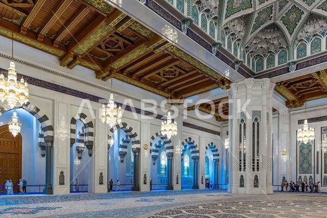 Main Prayer Hall, Sultan Qaboos Grand Mosque, Muscat, Muscat, Oman ...