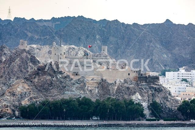 View from the cruise ship of Muscat, Muscat, Oman, Arabian Peninsula ...