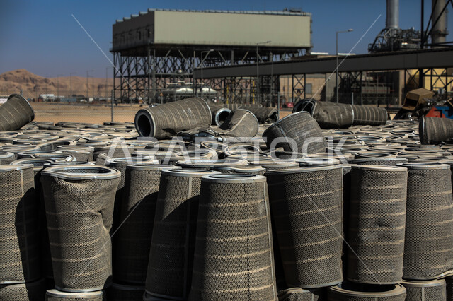 صوره مقربه لنفايات فلاتر المداخن, مكب النفايات, مصانع فلاتر المداخن, أسطوانات معدنيه