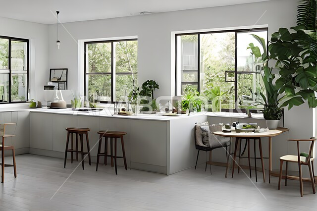 تصميم داخلي حديث لمطبخ عصري، تصاميم وديكورات داخلية ، تصميم معماري هندسي حديث ، فلل سكنية بتصاميم عصرية فاخره