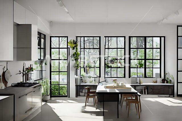 Modern interior design for a modern kitchen, interior designs and decorations, modern engineering architectural design, residential villas with modern luxury designs