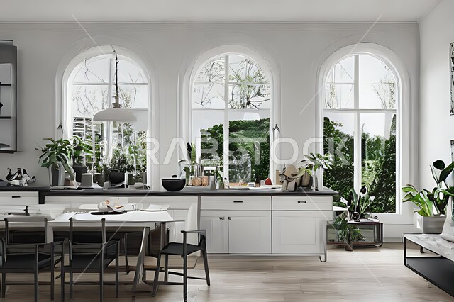 تصميم داخلي حديث لمطبخ عصري، تصاميم وديكورات داخلية ، تصميم معماري هندسي حديث ، فلل سكنية بتصاميم عصرية فاخره