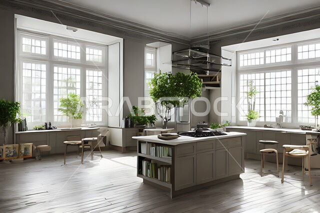 تصميم داخلي حديث لمطبخ عصري، تصاميم وديكورات داخلية ، تصميم معماري هندسي حديث ، فلل سكنية بتصاميم عصرية فاخره