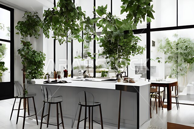 Modern interior design for a modern kitchen, interior designs and decorations, modern engineering architectural design, residential villas with modern luxury designs