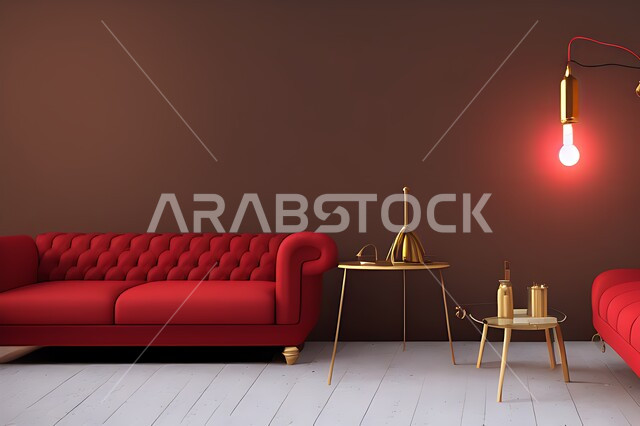 غرفة معيشة بتصاميم عصرية حديثه، ديكورات داخليه، غرفة جلوس, أثاث منزلي راقي، تصاميم عصرية فاخرة، شقق وفلل سكنية, فنادق ومنتجعات فاخره ، ديكور داخلي باللون الأحمر