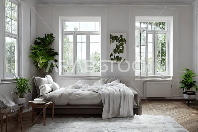 غرفة نوم عصرية و جذابة ، ديكورات رائعة ، أثاث منزلي راقي ، تصاميم عصرية فاخرة ، شقق سكنية سياحية راقية ، اوتيل ، فنادق فاخرة , غرف نوم دافئة , فلل وقصور حديثة , نوافذ زجاجية كبيرة .