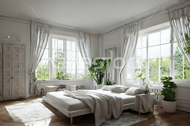 غرفة نوم عصرية و جذابة ، ديكورات رائعة ، أثاث منزلي راقي ، تصاميم عصرية فاخرة ، شقق سكنية سياحية راقية ، اوتيل ، فنادق فاخرة , غرف نوم دافئة , فلل وقصور حديثة , نوافذ زجاجية كبيرة .