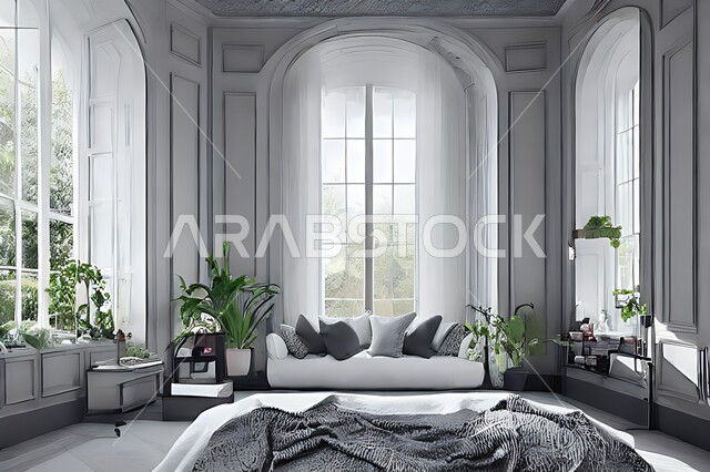 غرفة نوم عصرية و جذابة ، ديكورات رائعة ، أثاث منزلي راقي ، تصاميم عصرية فاخرة ، شقق سكنية سياحية راقية ، اوتيل ، فنادق فاخرة , غرف نوم دافئة , فلل وقصور حديثة , نوافذ زجاجية كبيرة .