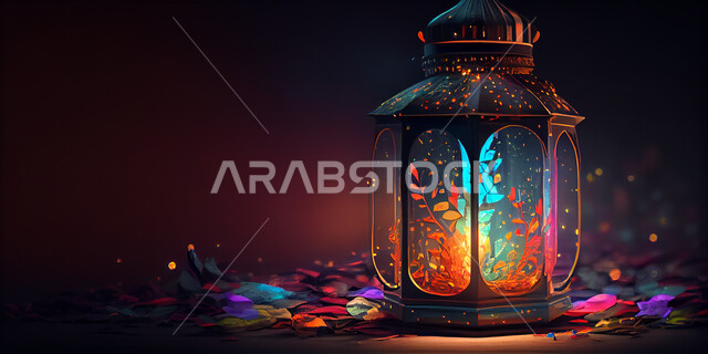 فانوس عربي تقليدي معدني، إضاءة وزينة شهر رمضان، تحف رمضانيه, الإحتفال بقدوم شهر رمضان، ديكورات وأنوار، اجواء رمضانية , إضاءه ملونه