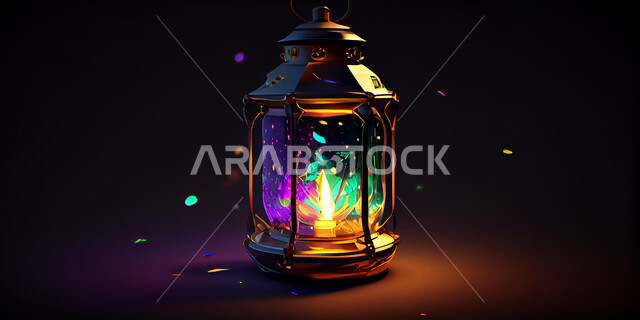 فانوس عربي تقليدي معدني، إضاءة وزينة شهر رمضان، تحف رمضانيه, الإحتفال بقدوم شهر رمضان، ديكورات وأنوار، اجواء رمضانية , إضاءه ملونه
