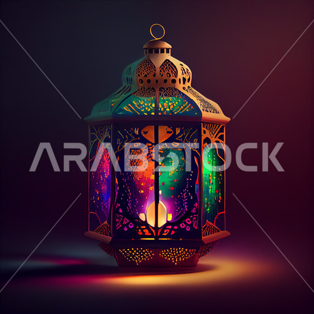 فانوس عربي تقليدي معدني، إضاءة وزينة شهر رمضان، تحف رمضانيه, الإحتفال بقدوم شهر رمضان، ديكورات وأنوار، اجواء رمضانية , إضاءه ملونه