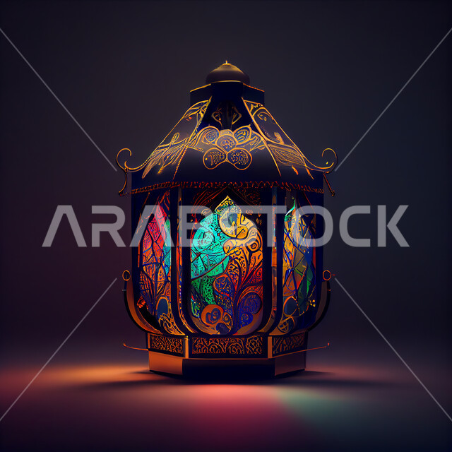 فانوس عربي تقليدي معدني، إضاءة وزينة شهر رمضان، تحف رمضانيه, الإحتفال بقدوم شهر رمضان، ديكورات وأنوار، اجواء رمضانية , إضاءه ملونه