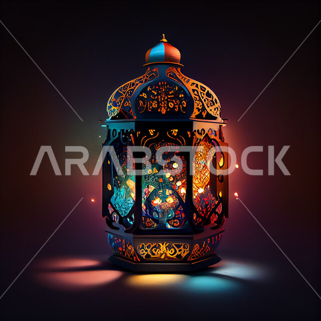 فانوس عربي تقليدي معدني، إضاءة وزينة شهر رمضان، تحف رمضانيه, الإحتفال بقدوم شهر رمضان، ديكورات وأنوار، اجواء رمضانية , إضاءه ملونه