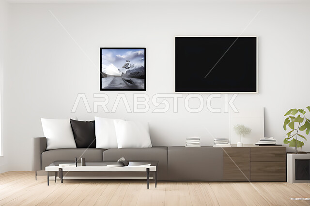 Living room with modern modern designs, living room, interior decorations, hanging paintings, antiques and accessories, upscale home furniture, modern designs, apartments and villas, interior decoration