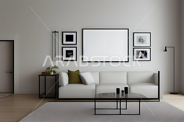 Living room with modern modern designs, living room, interior decorations, hanging paintings, antiques and accessories, upscale home furniture, modern designs, apartments and villas, interior decoration