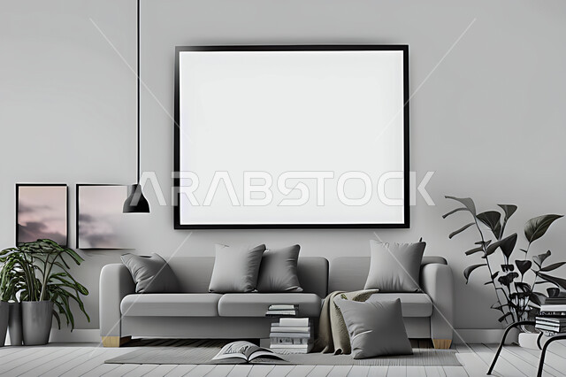 Living room with modern modern designs, living room, interior decorations, hanging paintings, antiques and accessories, upscale home furniture, modern designs, apartments and villas, interior decoration