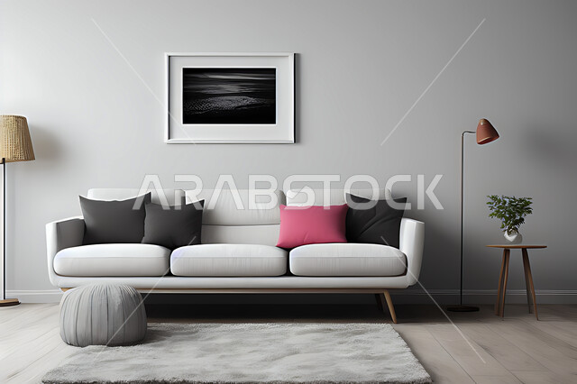 Living room with modern modern designs, living room, interior decorations, hanging paintings, antiques and accessories, upscale home furniture, modern designs, apartments and villas, interior decoration