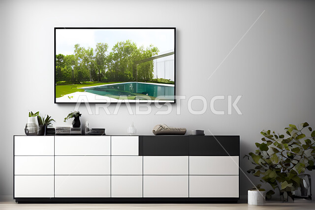 غرفة بتصاميم عصرية حديثه، ديكورات داخليه، لوحات فنيه معلقه, تحف و إكسسوارات, أثاث منزلي راقي، تصاميم عصرية ، شقق وفلل سكنية ، ديكور داخلي