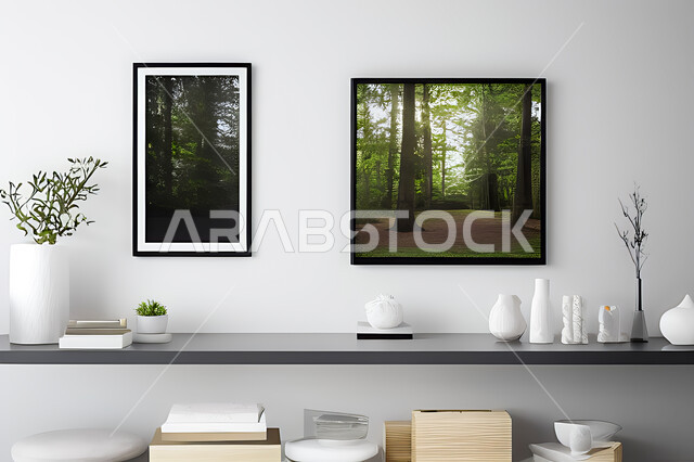 Room with modern modern designs, interior decorations, hanging paintings, antiques and accessories, upscale home furniture, modern designs, apartments and villas, interior decoration